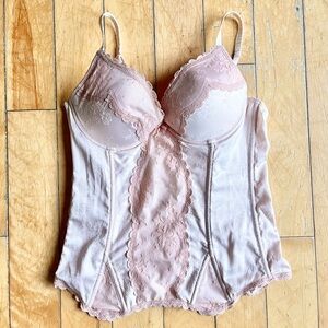 Victoria’s Secret Dream Angels Pink Lace Floral Bustier Corset Size 36B